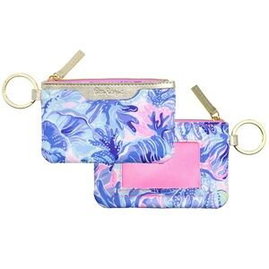 Lilly Pulitzer ID Badge Holder with Secure Zip Close in Shade Seeker
